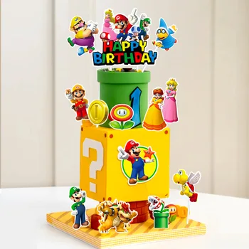 Super Marija Serije Kolač Zastave Mario Bros Luigi Yoshi Bowser Варио Lik Nakit Dječji Rođendan Dekoracija Isporuke