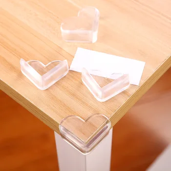Dječji 4 kom. silikonska zaštitna kutak kutak stola u obliku srca, sigurnosni kutak kutak stola od sudara, zaštitna navlaka za graničnih vrijednosti kutova