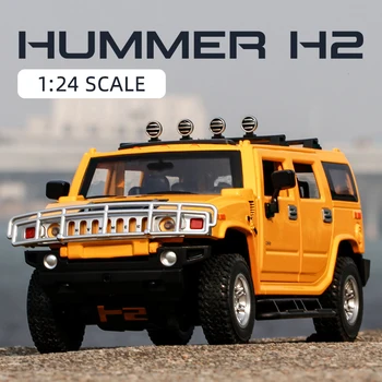 1/24 Skala Hummer H2 za Offroad Oklopno Vozilo Rafting Model Automobila Lijevanje Pod Pritiskom Skala Naplativa Zvučni i Svjetlosni Igračka autić Za Dječake Poklon